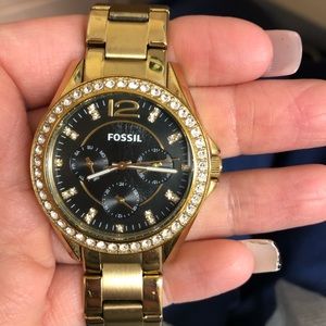 Gold Fossil Watch